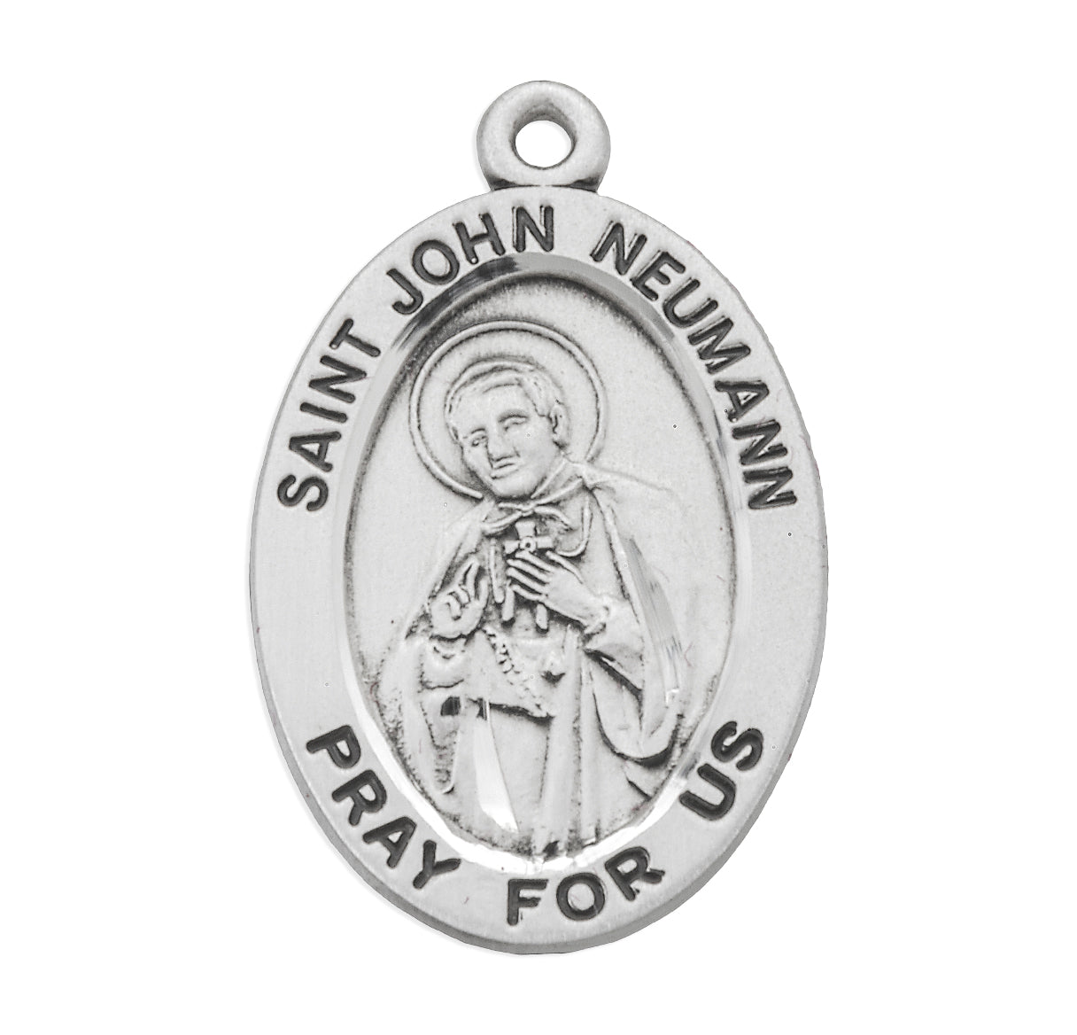 Patron Saint John Neumann Oval Sterling Silver Medal