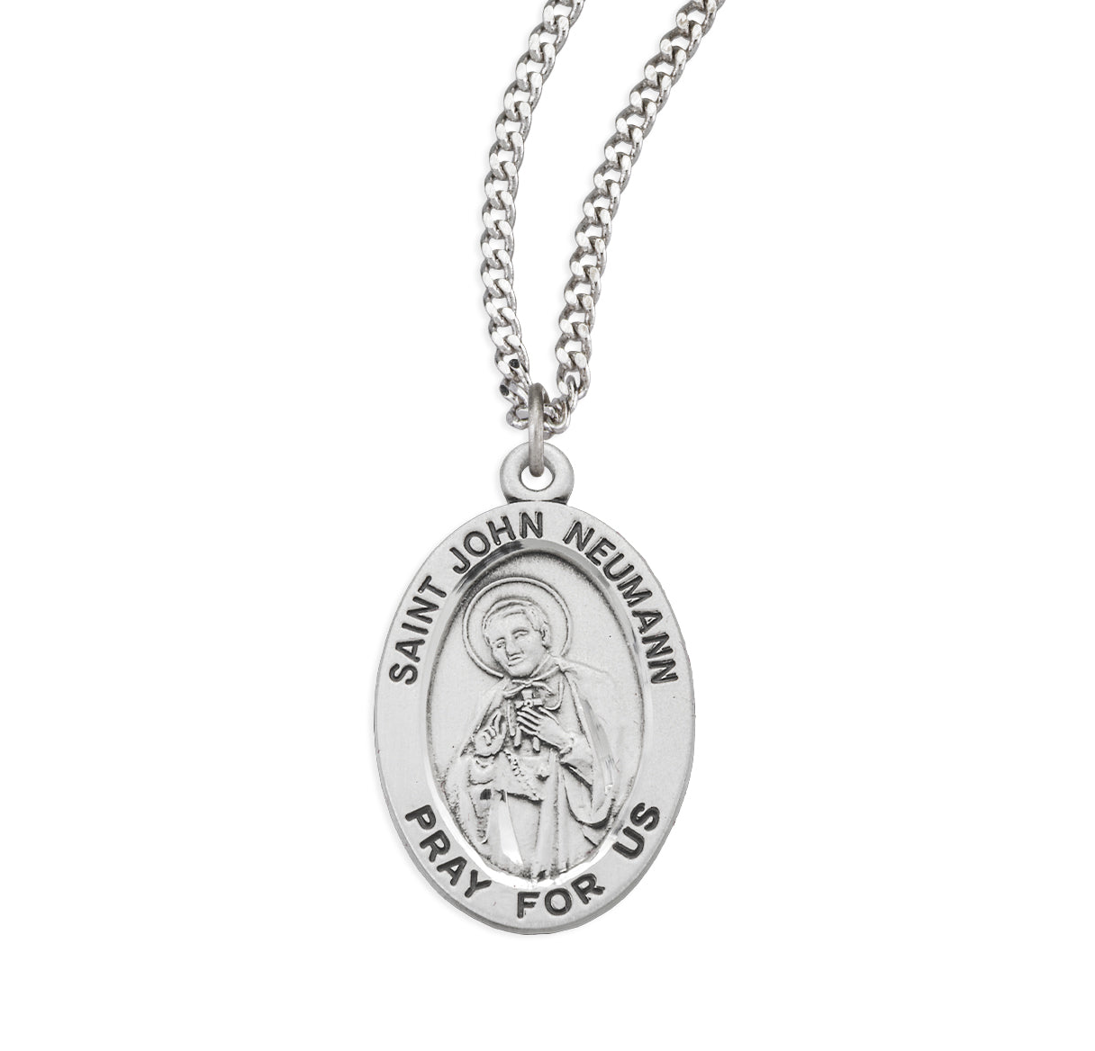 Patron Saint John Neumann Oval Sterling Silver Medal