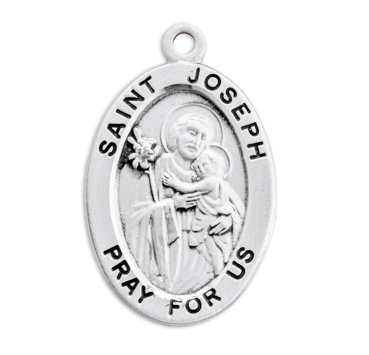 Patron Saint Joseph Oval Sterling Silver Medal