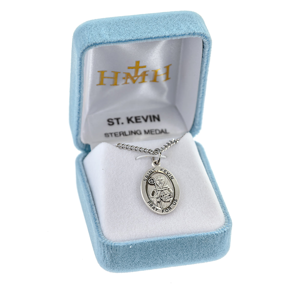 Patron Saint Kevin Oval Sterling Silver Medal