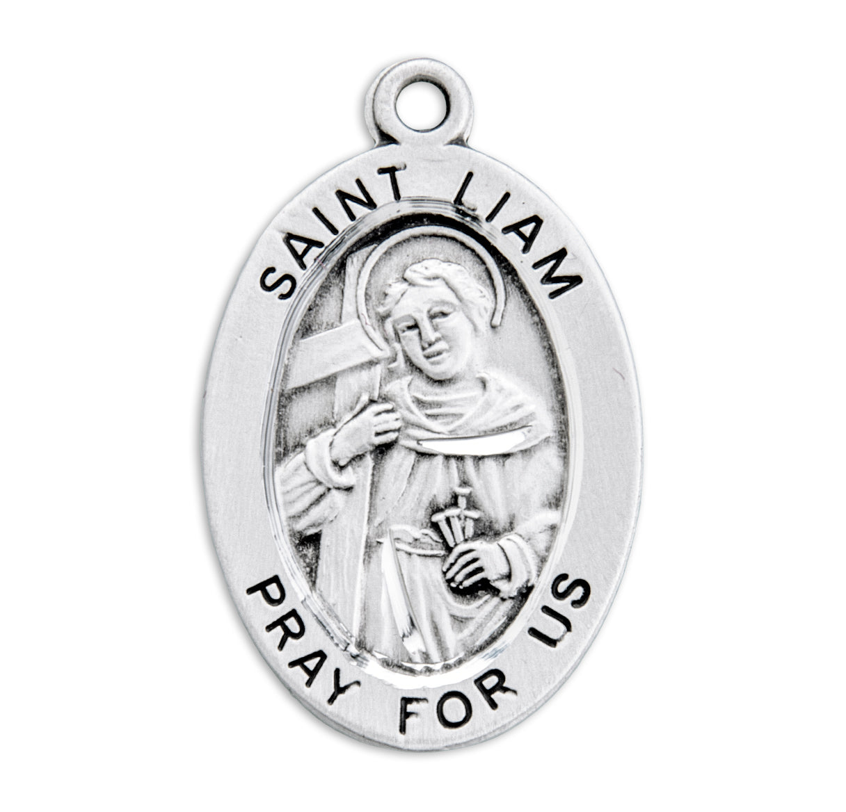 Patron Saint Liam Oval Sterling Silver Medal