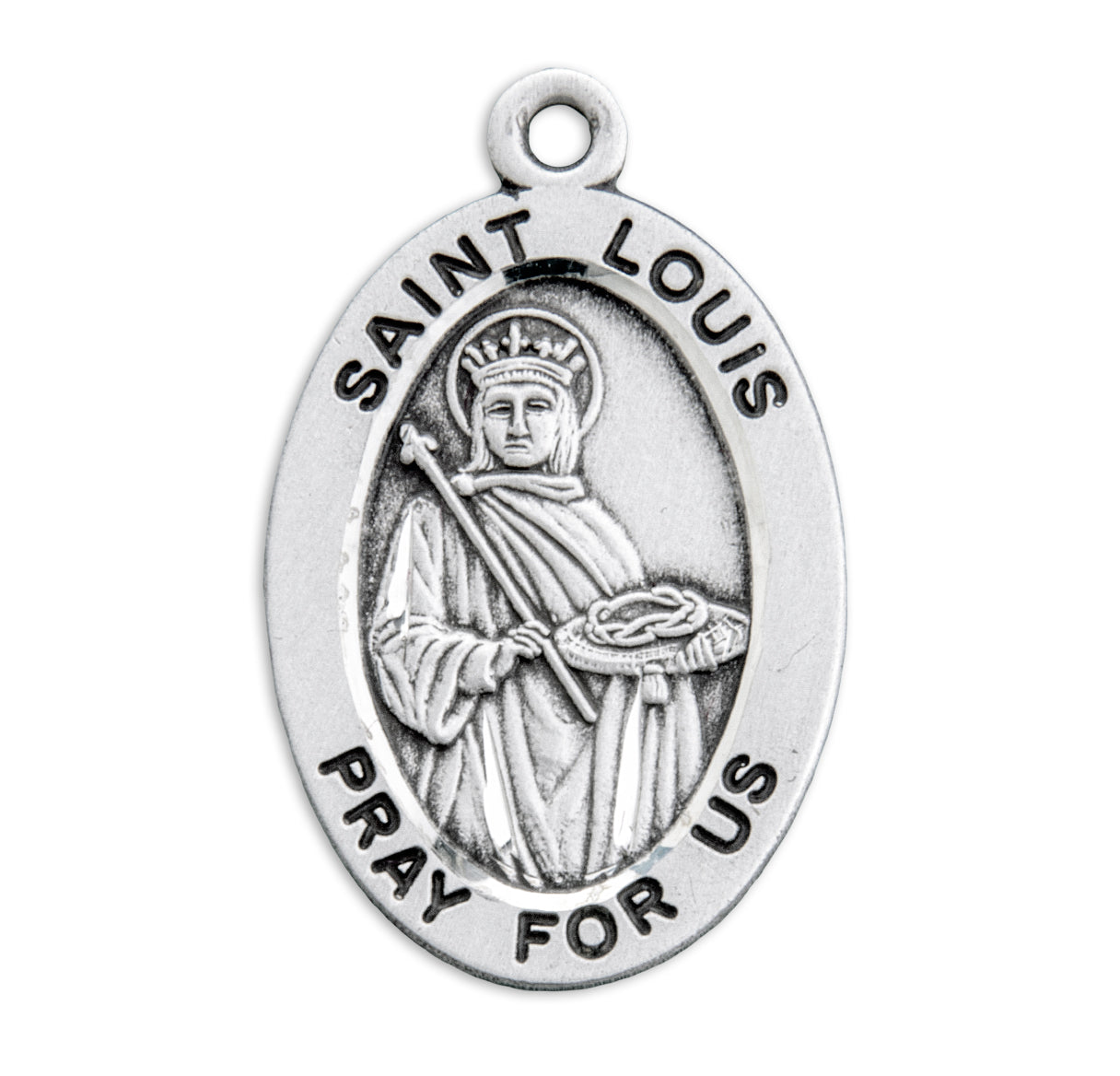 Patron Saint Louis Oval Sterling Silver Medal