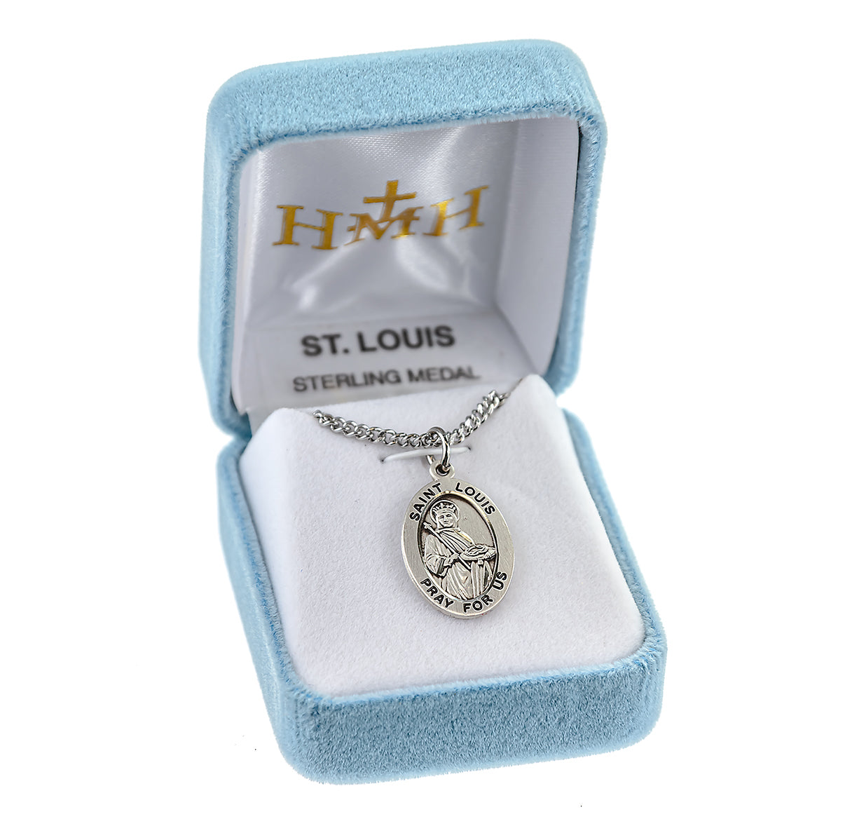 Patron Saint Louis Oval Sterling Silver Medal