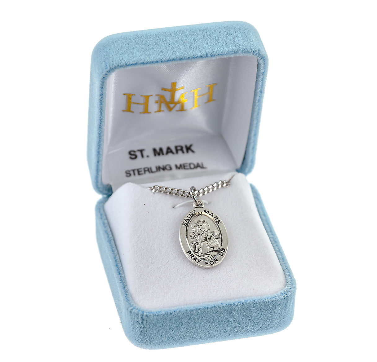 Patron Saint Mark Oval Sterling Silver Medal