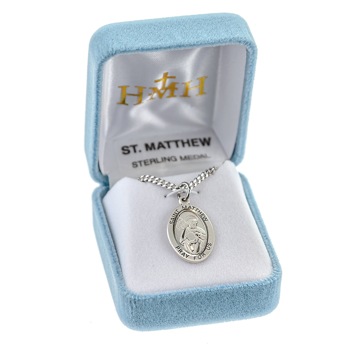 Patron Saint Matthew Oval Sterling Silver Medal