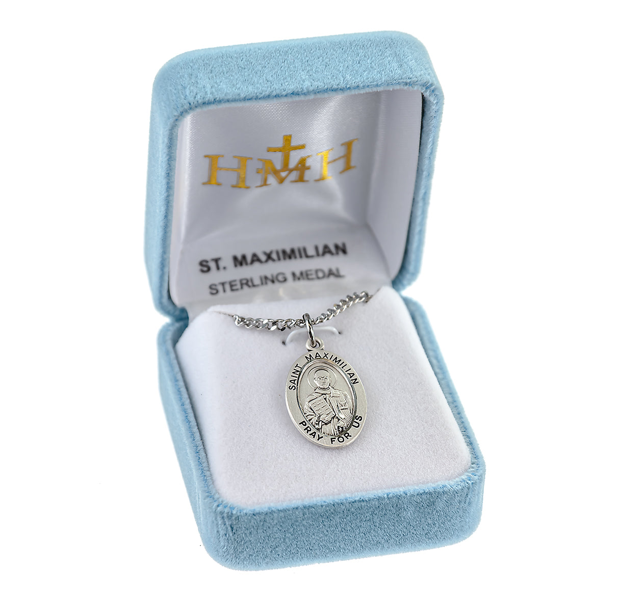 Patron Saint Maximilian Kolbe Oval Sterling Silver Medal