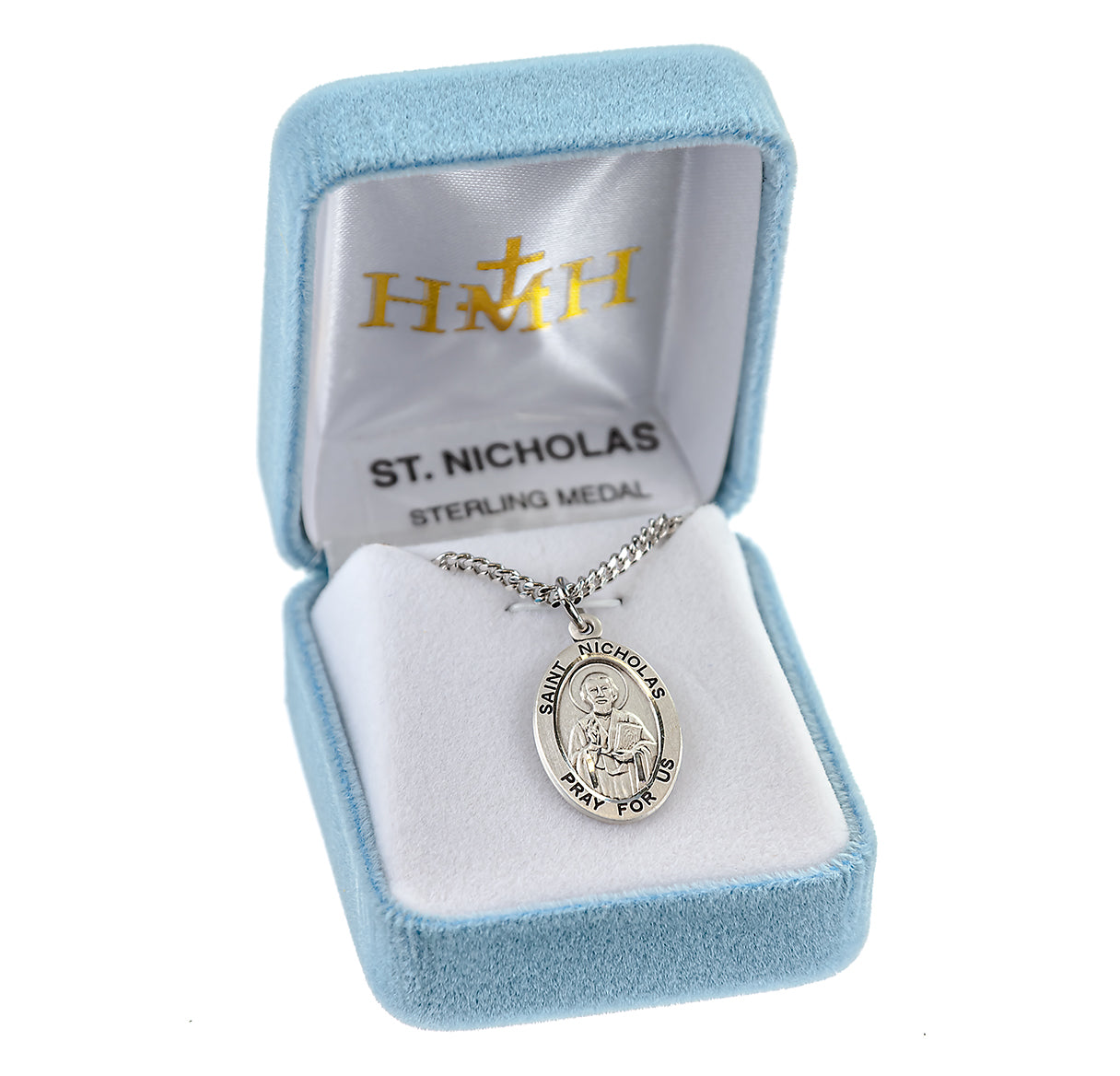 Patron Saint Nicholas Oval Sterling Silver Medal