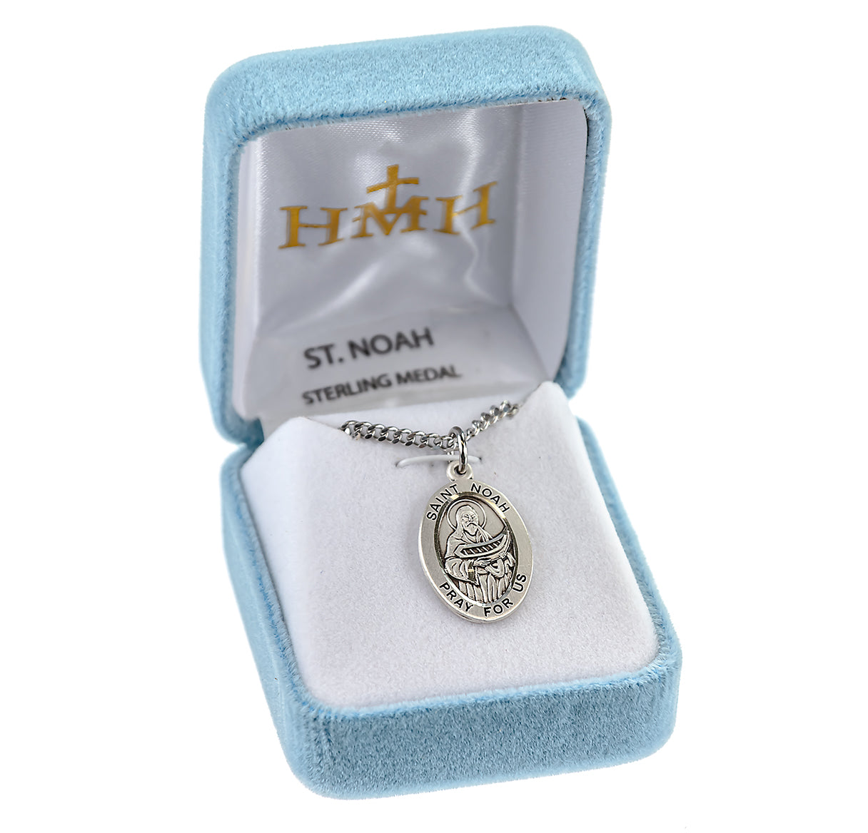 Patron Saint Noah Oval Sterling Silver Medal