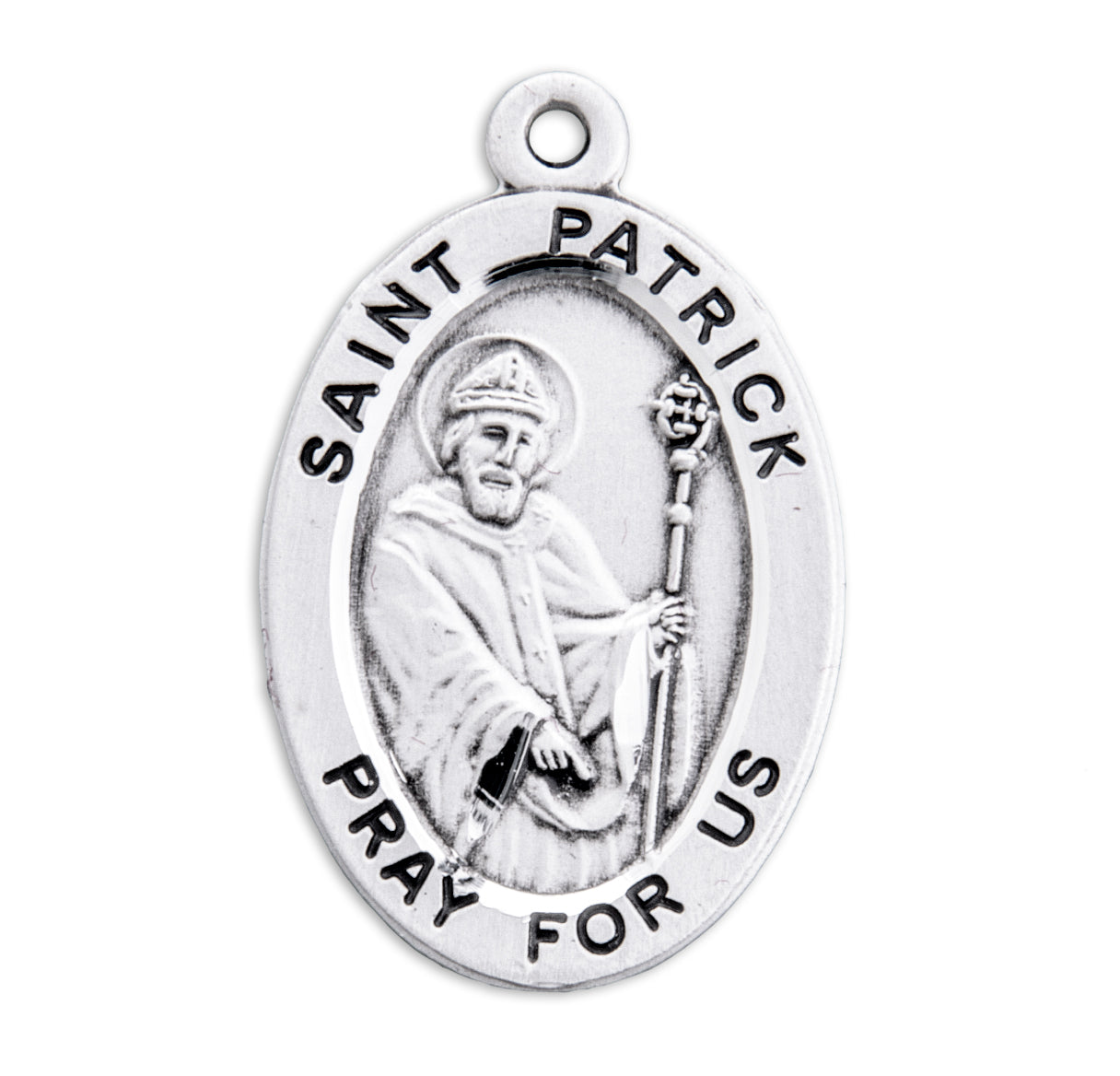 Patron Saint Patrick Oval Sterling Silver Medal