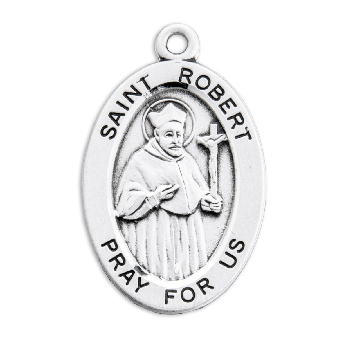 Patron Saint Robert Oval Sterling Silver Medal