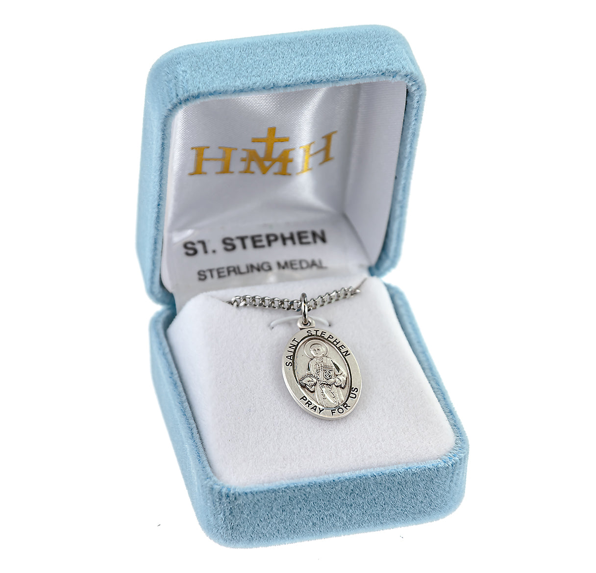 Saint Stephen Oval Sterling Silver Medal