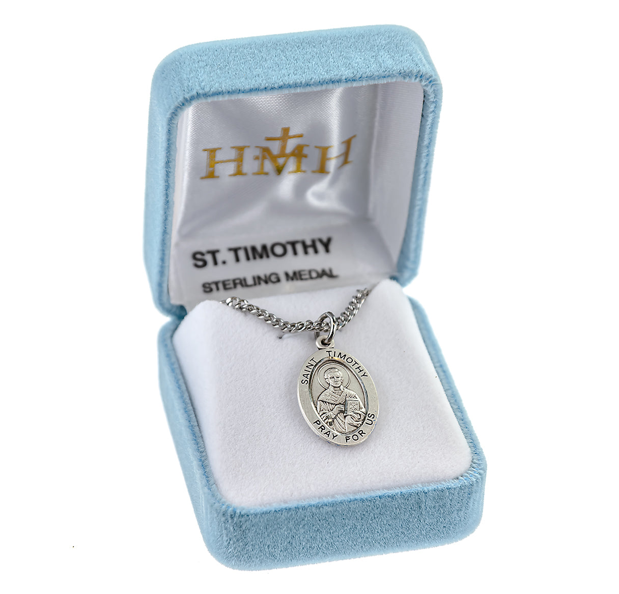 Patron Saint Timothy Oval Sterling Silver Medal