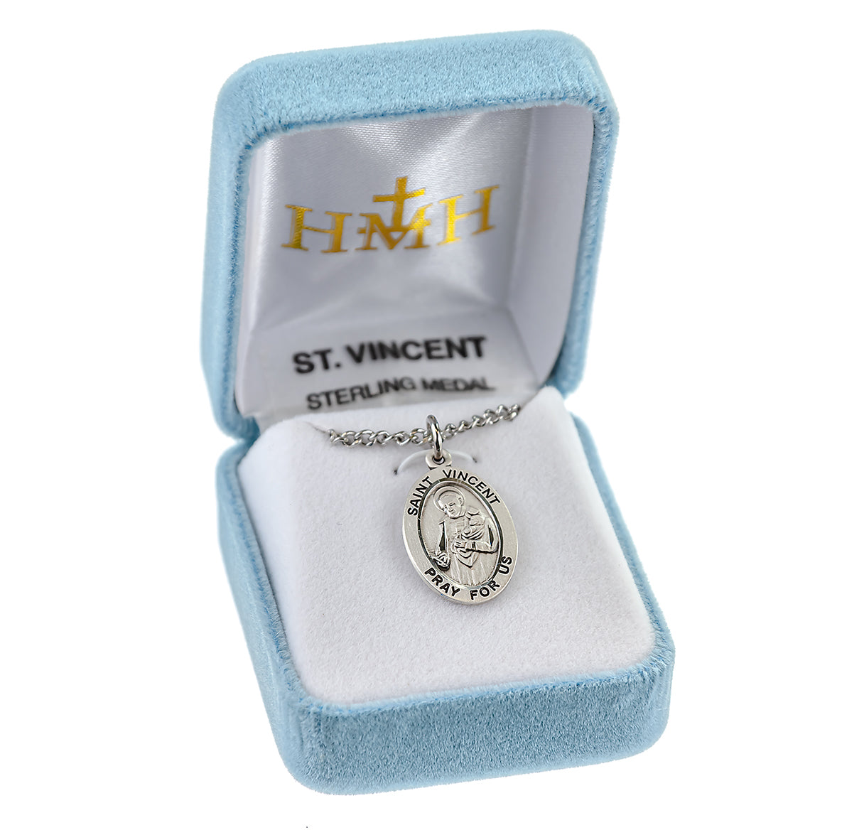 Patron Saint Vincent de Paul Oval Sterling Silver Medal