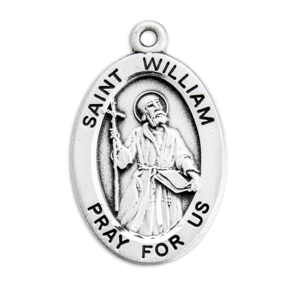 Patron Saint William Oval Sterling Silver Medal