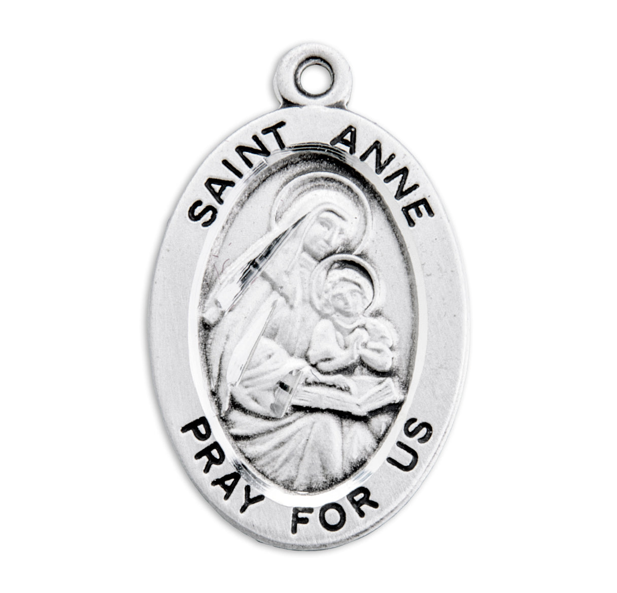 Patron Saint Anne Oval Sterling Silver Medal