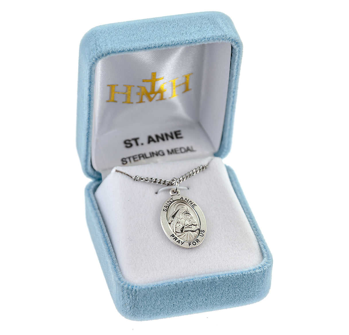 Patron Saint Anne Oval Sterling Silver Medal