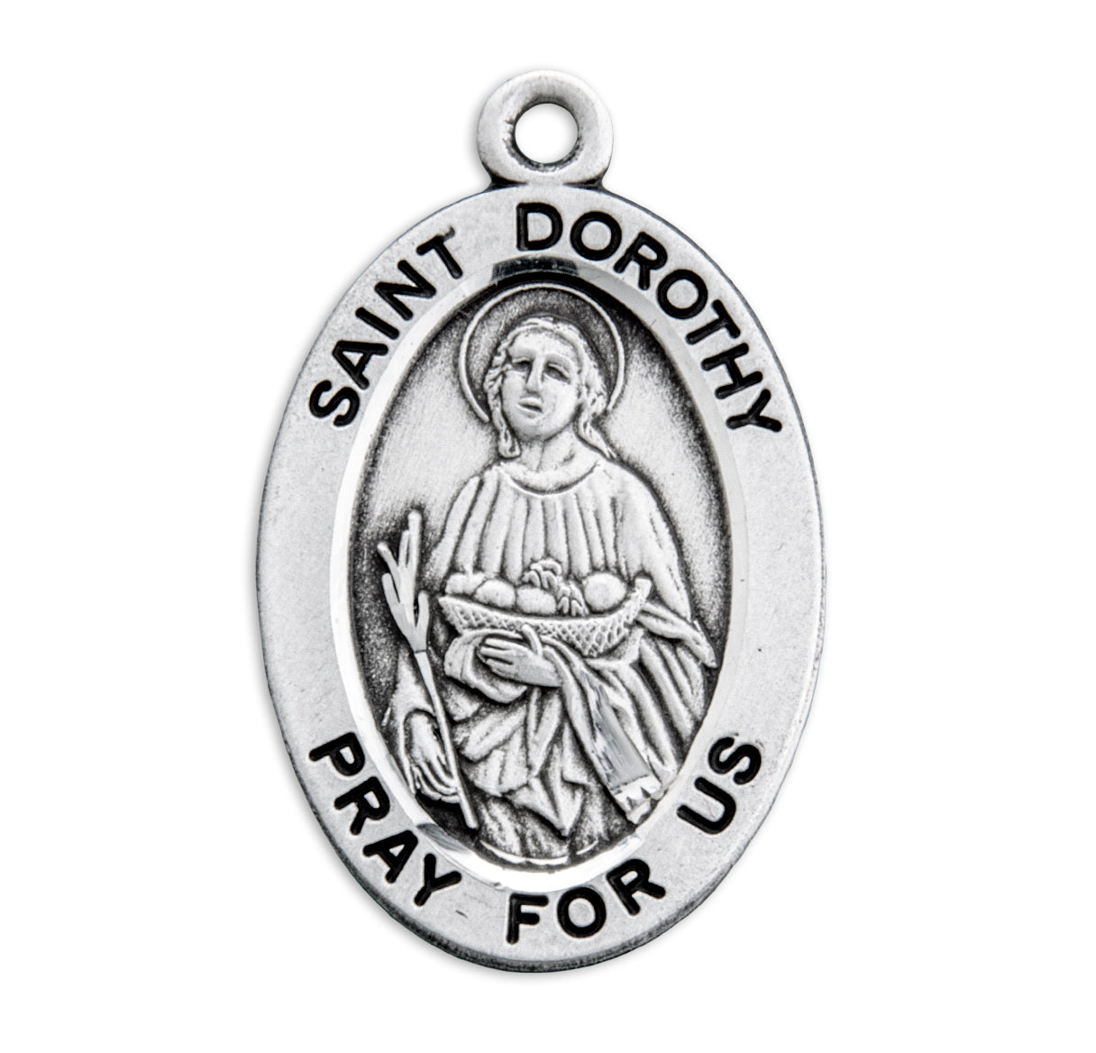 Patron Saint Dorothy Oval Sterling Silver Medal