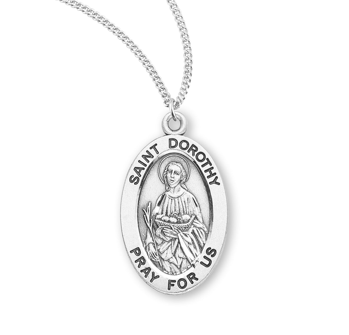 Patron Saint Dorothy Oval Sterling Silver Medal