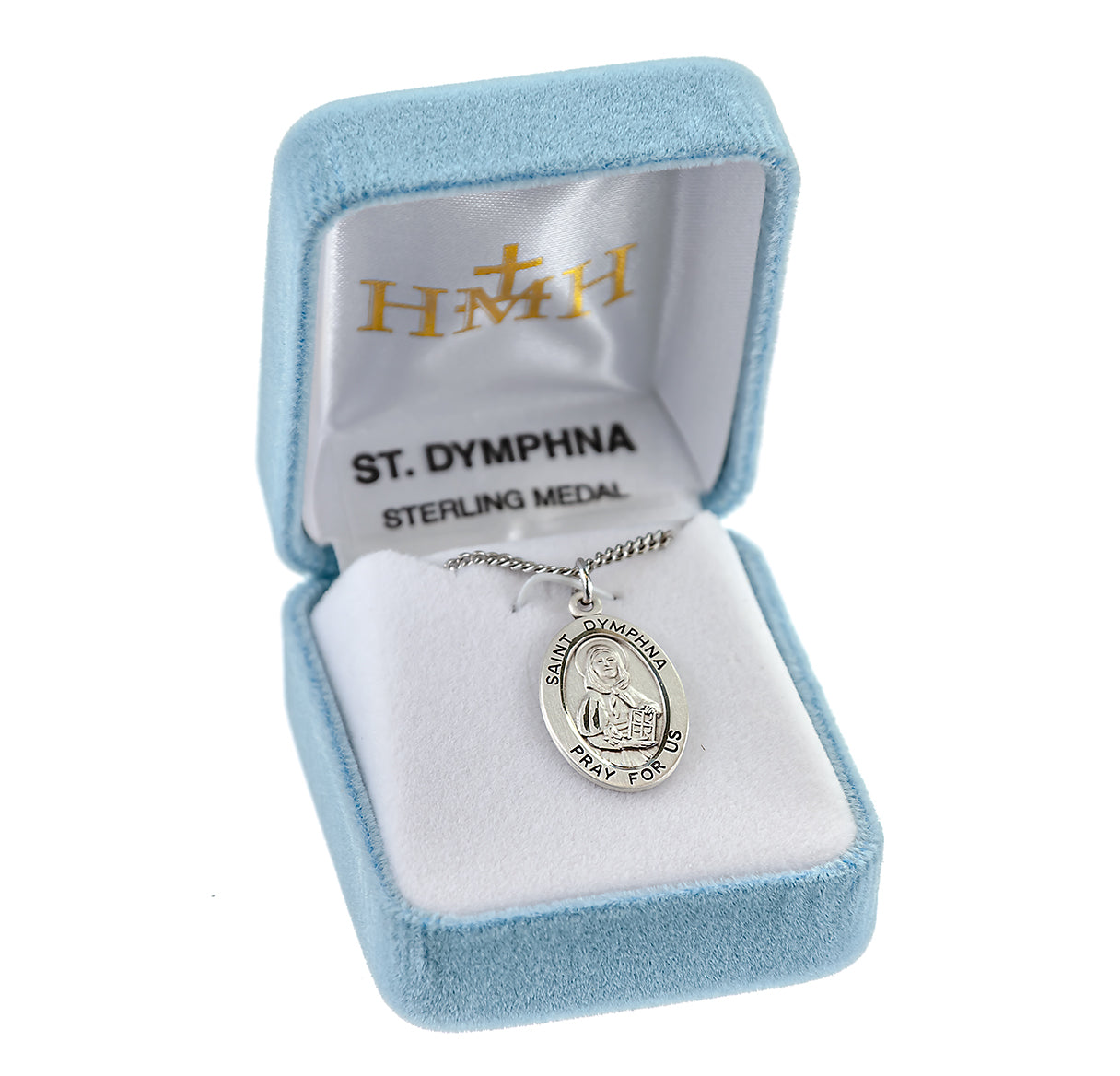 Patron Saint Dymphna Oval Sterling Silver Medal