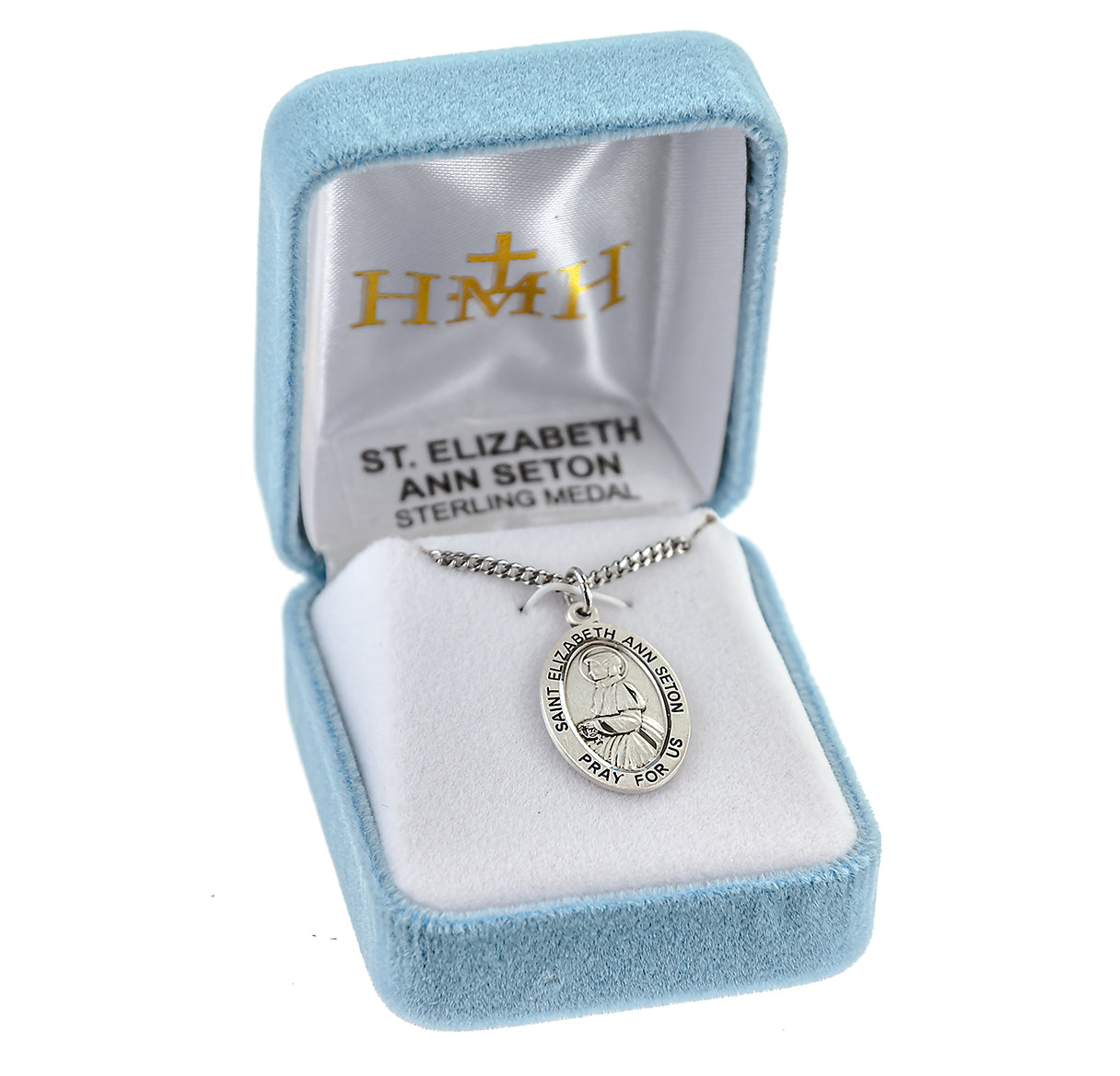 Patron Saint Elizabeth Ann Seton Oval Sterling Silver Medal