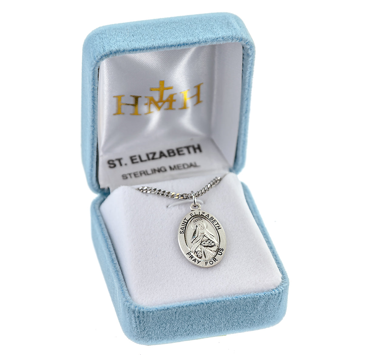 Patron Saint Elizabeth Oval Sterling Silver Medal