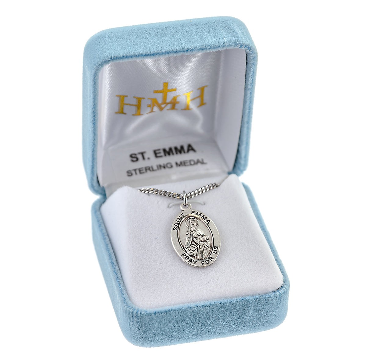 Patron Saint Emma Oval Sterling Silver Medal