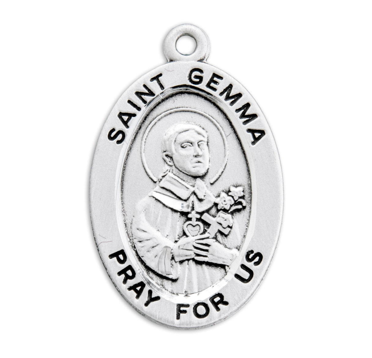 Patron Saint Gemma Oval Sterling Silver Medal