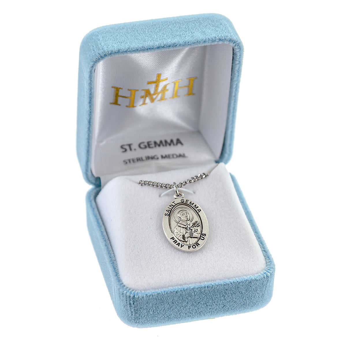 Patron Saint Gemma Oval Sterling Silver Medal