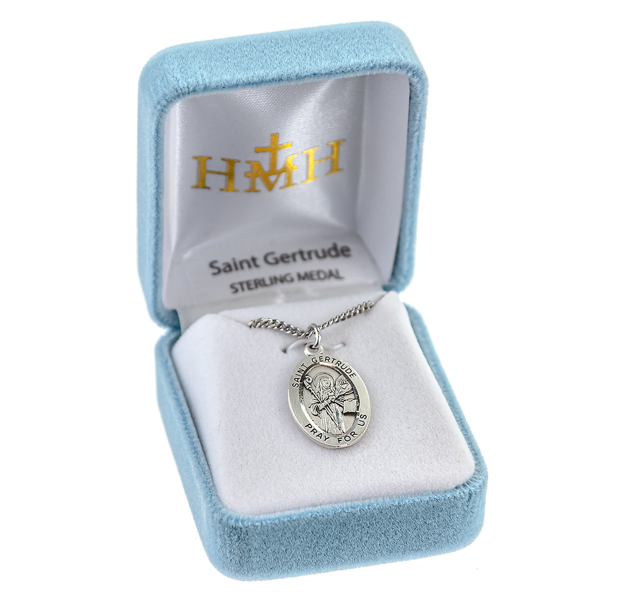 Patron Saint Gertrude Oval Sterling Silver Medal