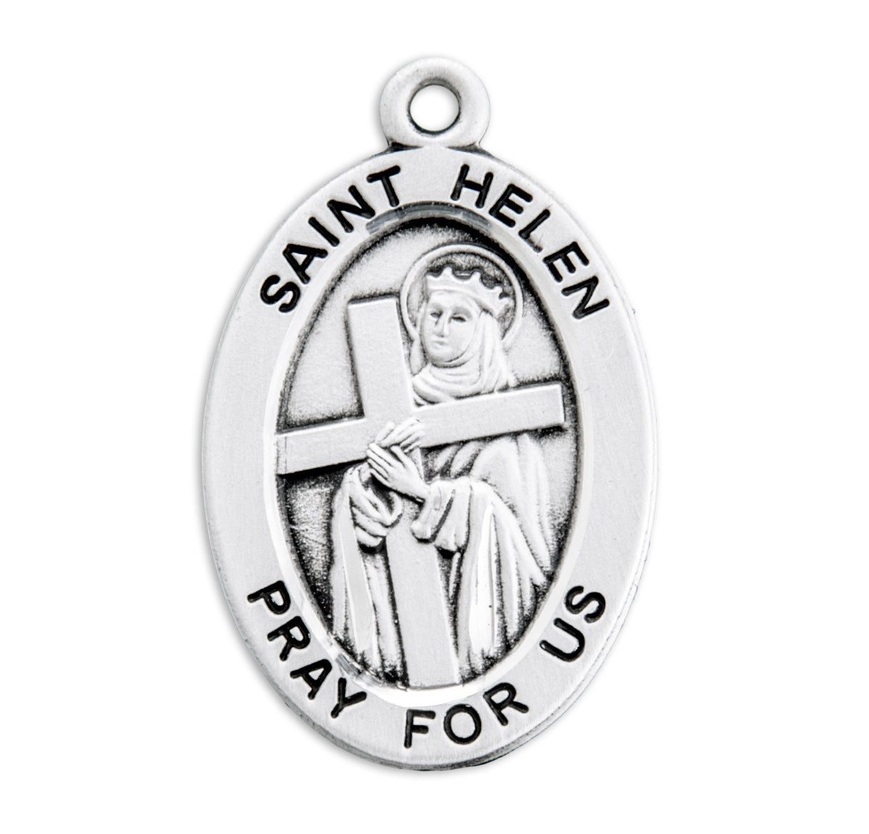 Patron Saint Helen Oval Sterling Silver Medal