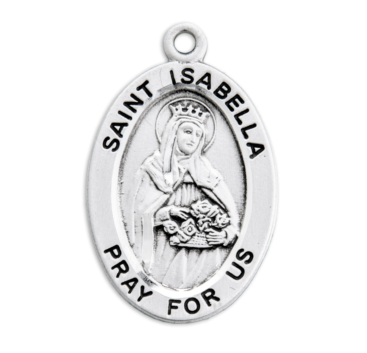 Patron Saint Isabella Oval Sterling Silver Medal