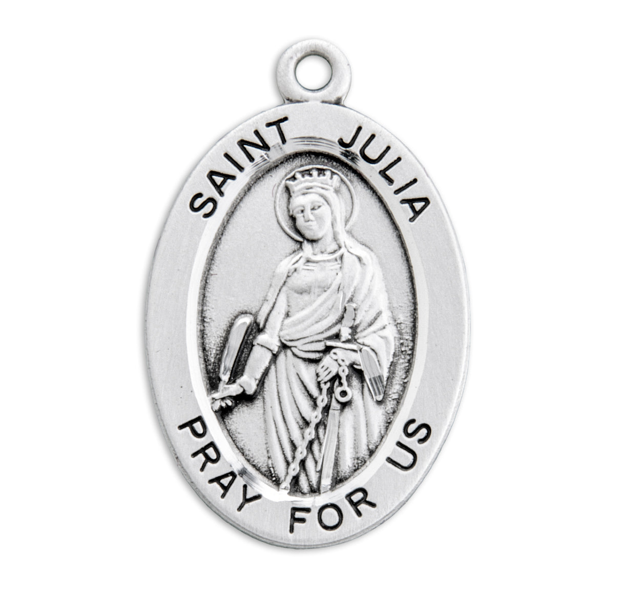 Patron Saint Julia Oval Sterling Silver Medal