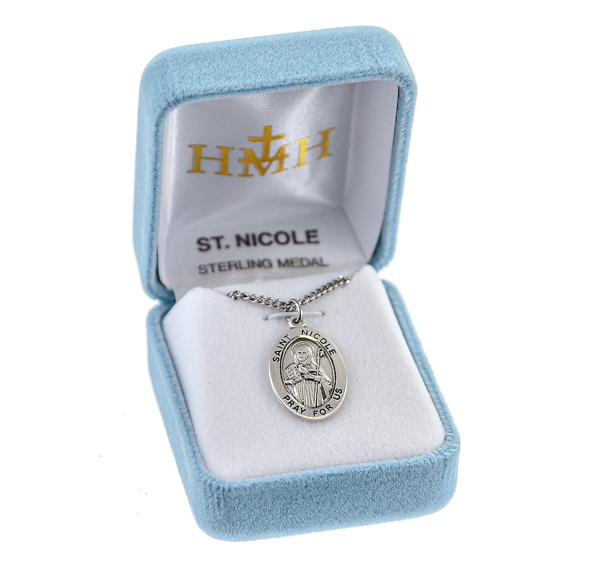 Patron Saint Nicole Oval Sterling Silver Medal