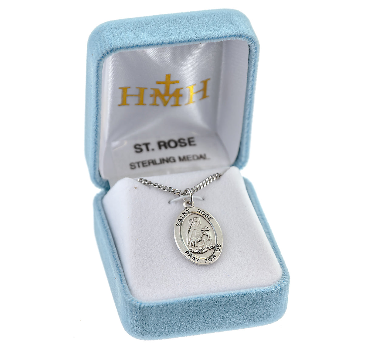 Patron Saint Rose Oval Sterling Silver Medal