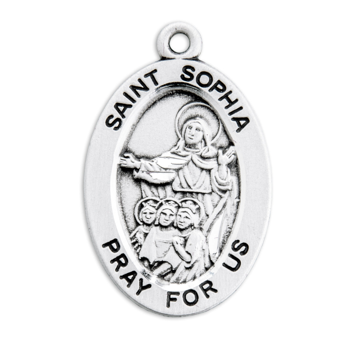 Patron Saint Sophia Oval Sterling Silver Medal