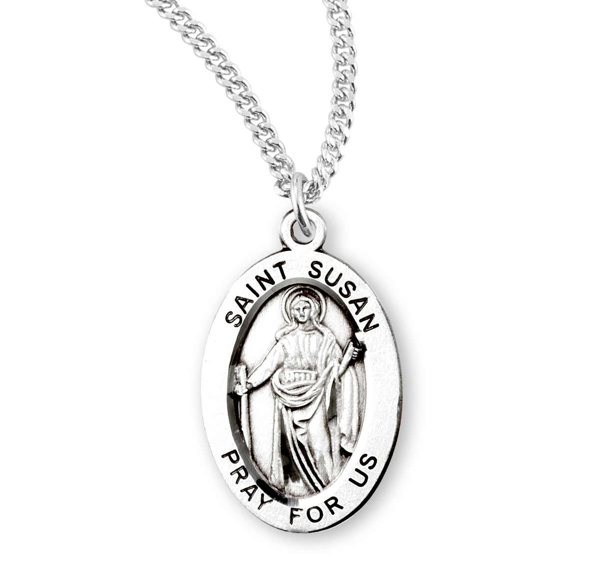 Patron Saint Susan Oval Sterling Silver Medal