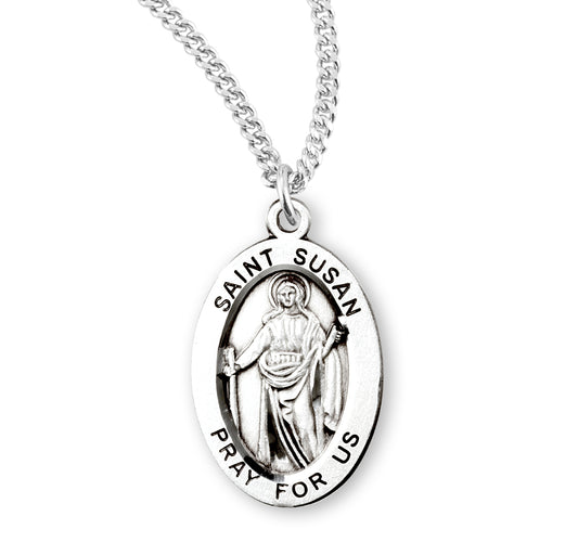 Patron Saint Susan Oval Sterling Silver Medal
