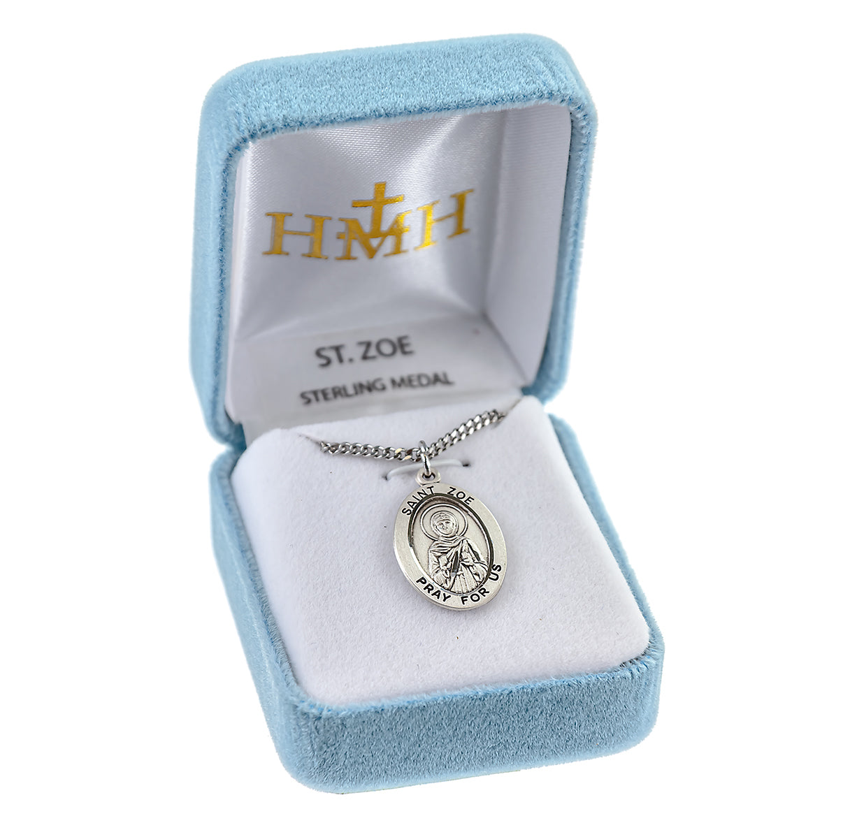 Saint Zoe Oval Sterling Silver Medal