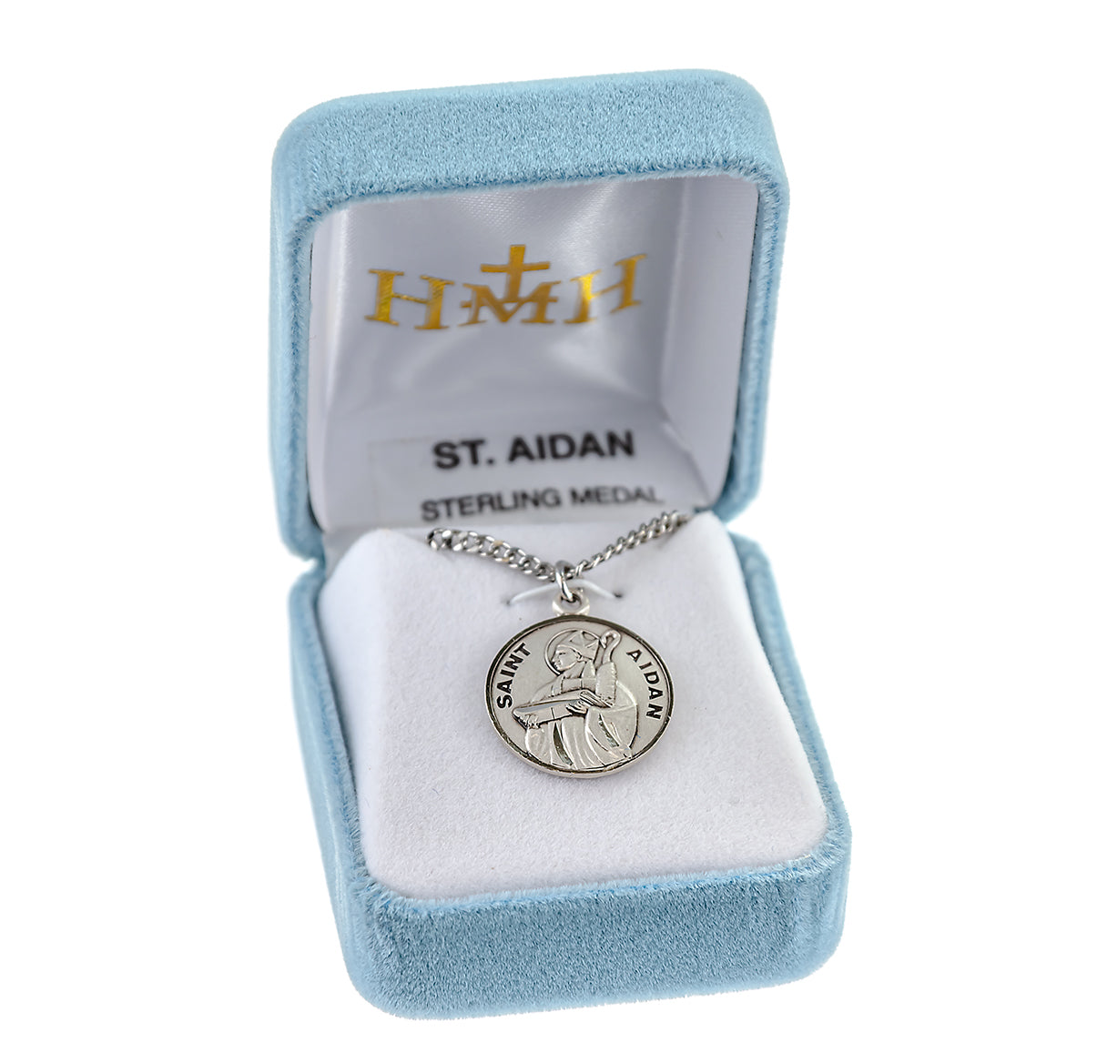 Saint Aidan Oval Sterling Silver Medal