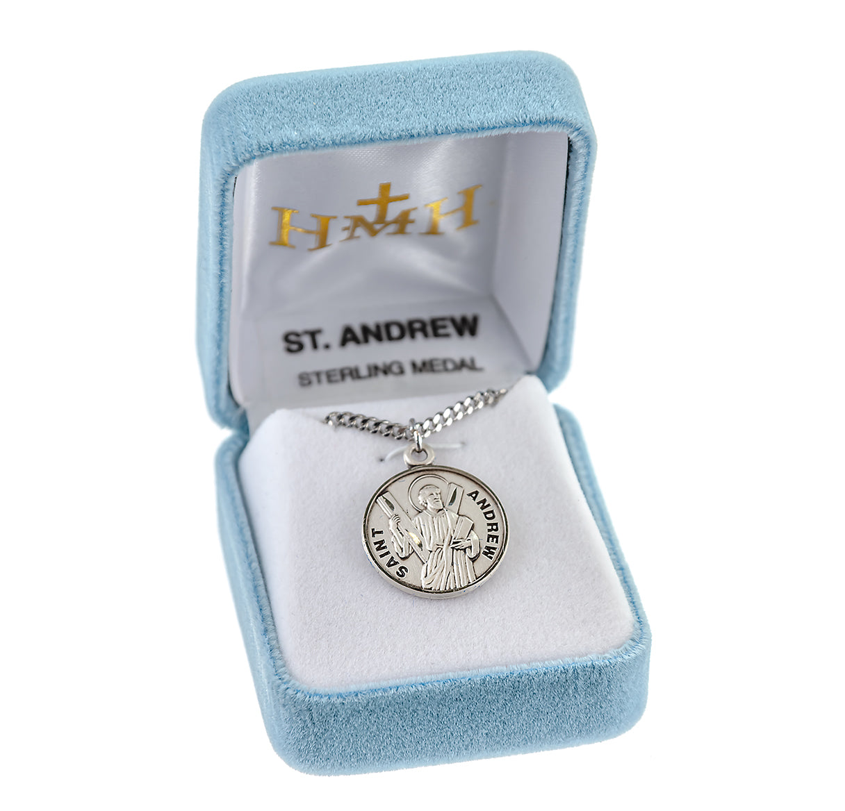 Patron Saint Andrew Round Sterling Silver Medal