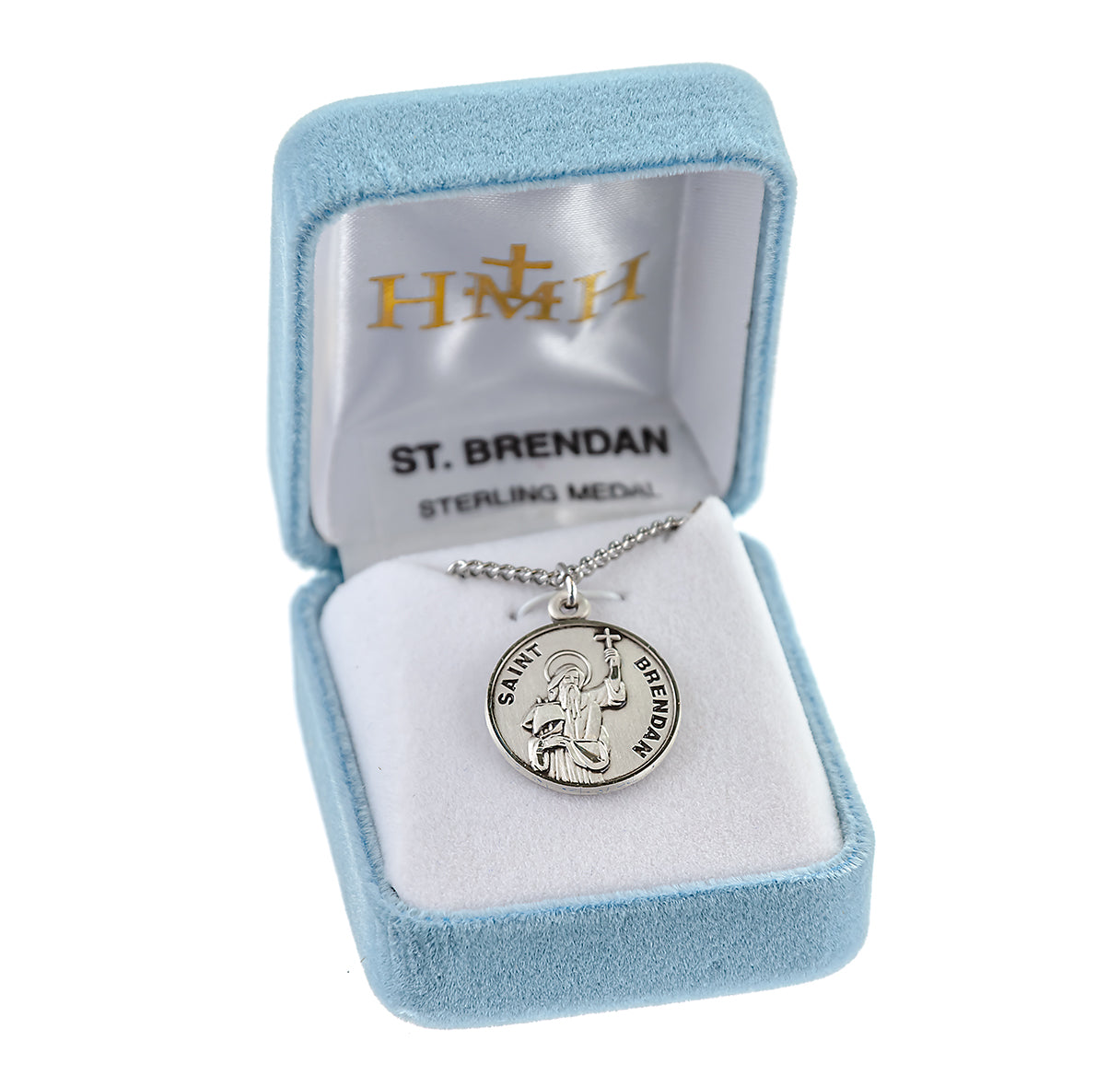 Patron Saint Brendan Round Sterling Silver Medal