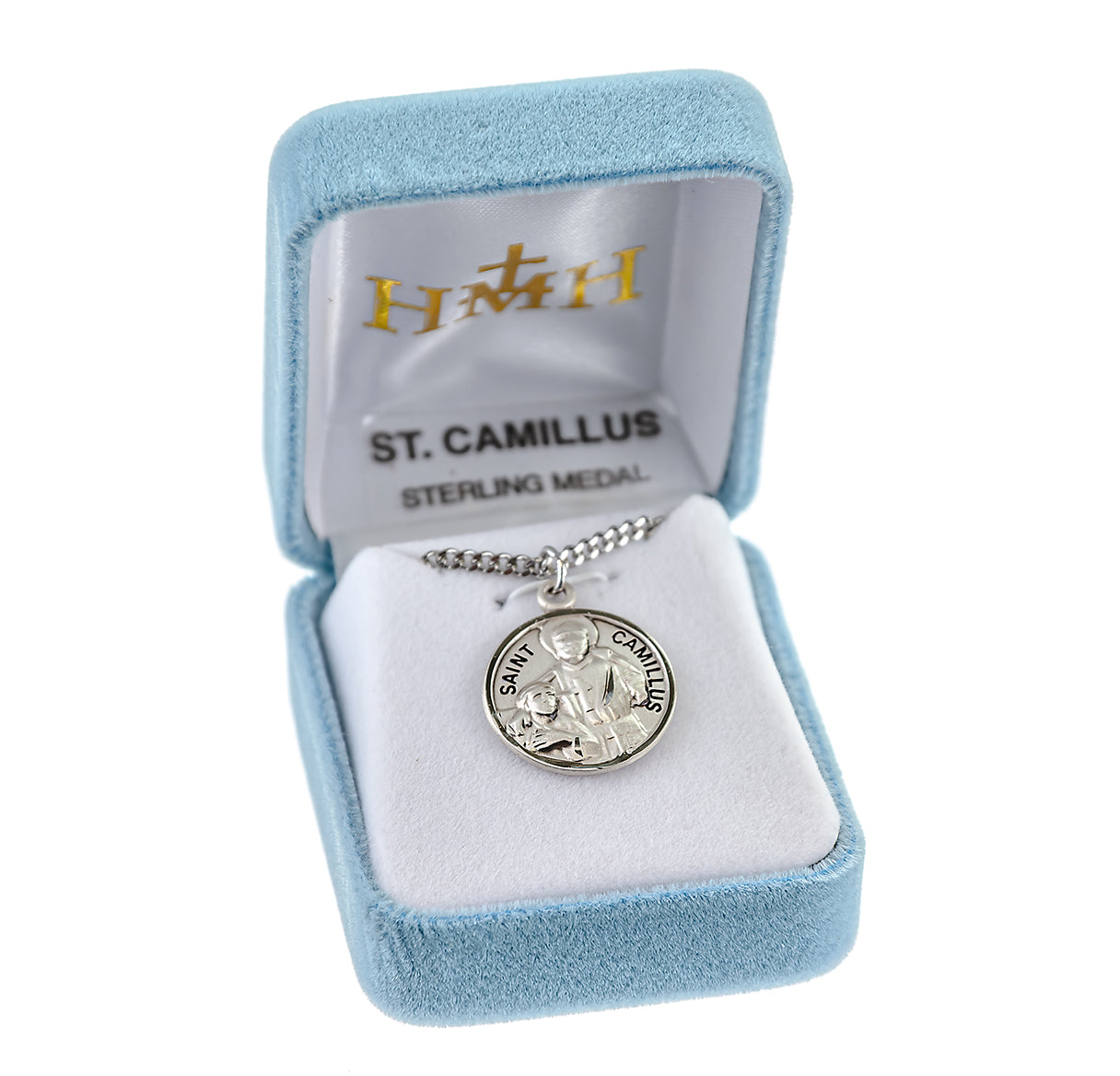 Patron Saint Camillus Round Sterling Silver Medal