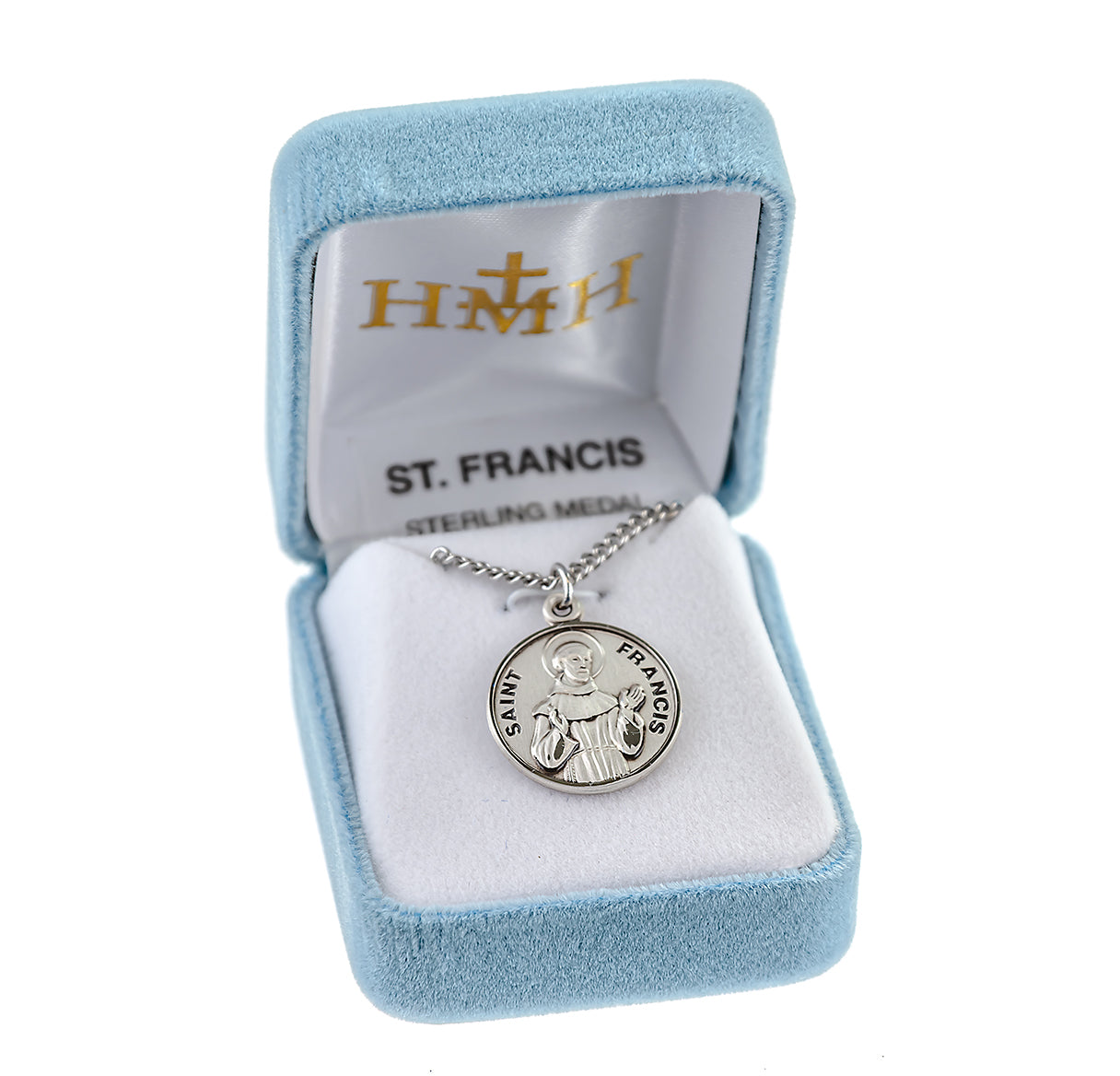 Patron Saint Francis Round Sterling Silver Medal