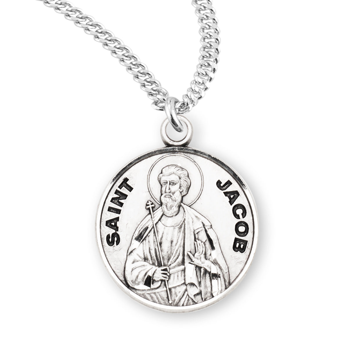 Patron Saint Jacob Round Sterling Silver Medal