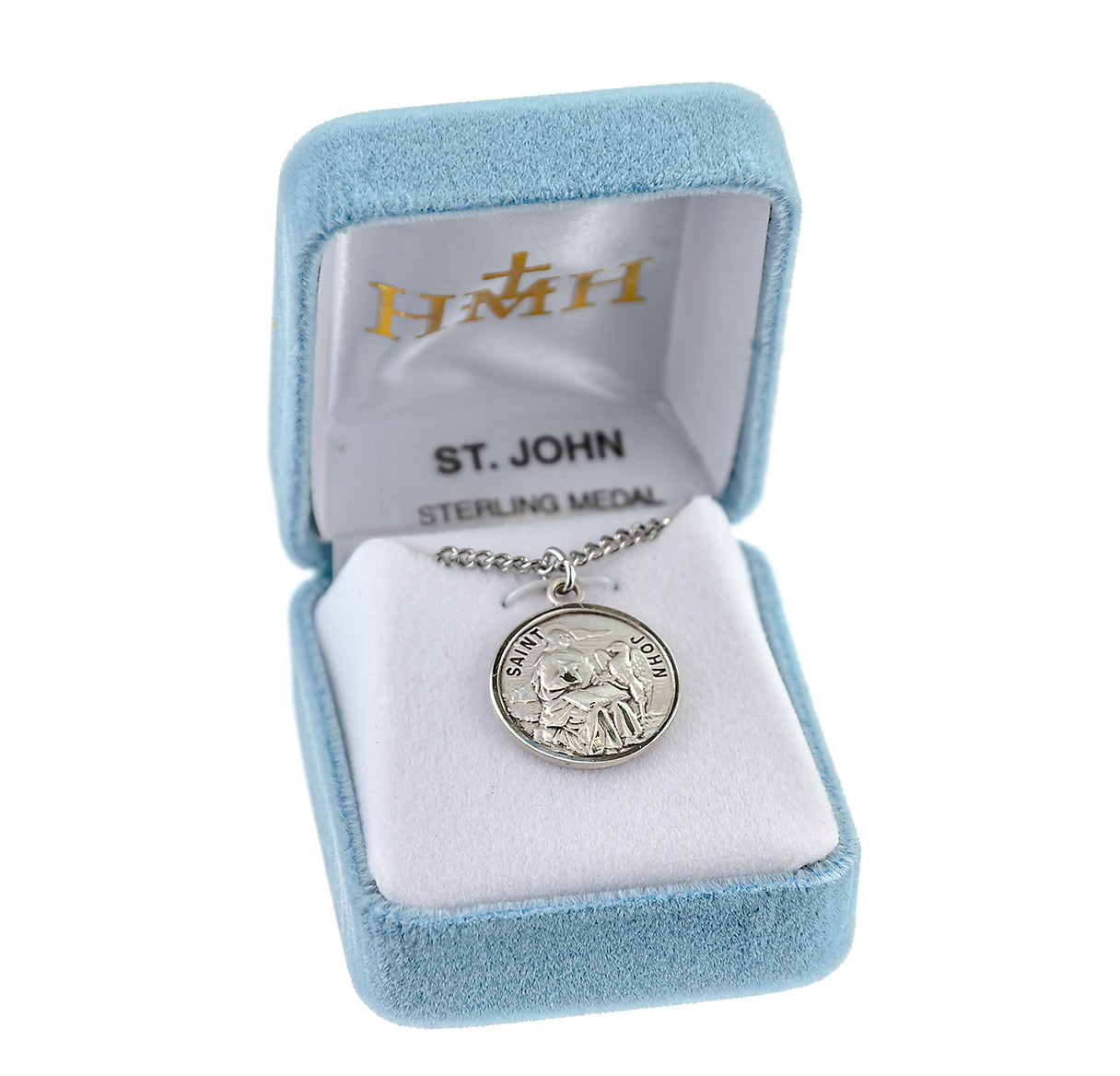 Patron Saint John the Evangelist Round Sterling Silver Medal