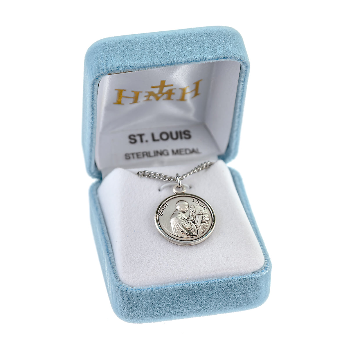 Patron Saint Louis Round Sterling Silver Medal