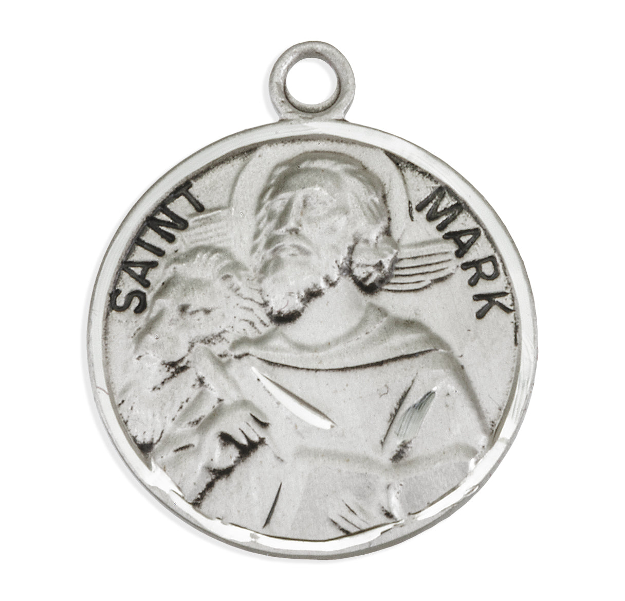 Patron Saint Mark Round Sterling Silver Medal