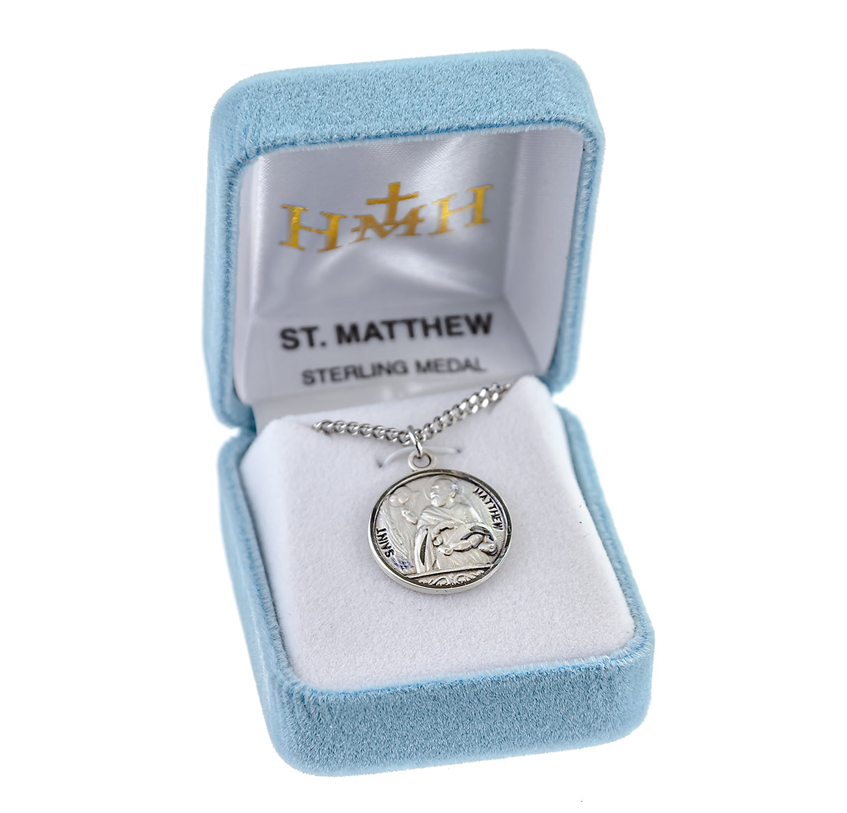 Patron Saint Matthew Round Sterling Silver Medal