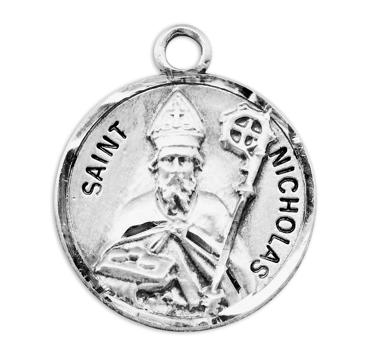 Patron Saint Nicholas Round Sterling Silver Medal