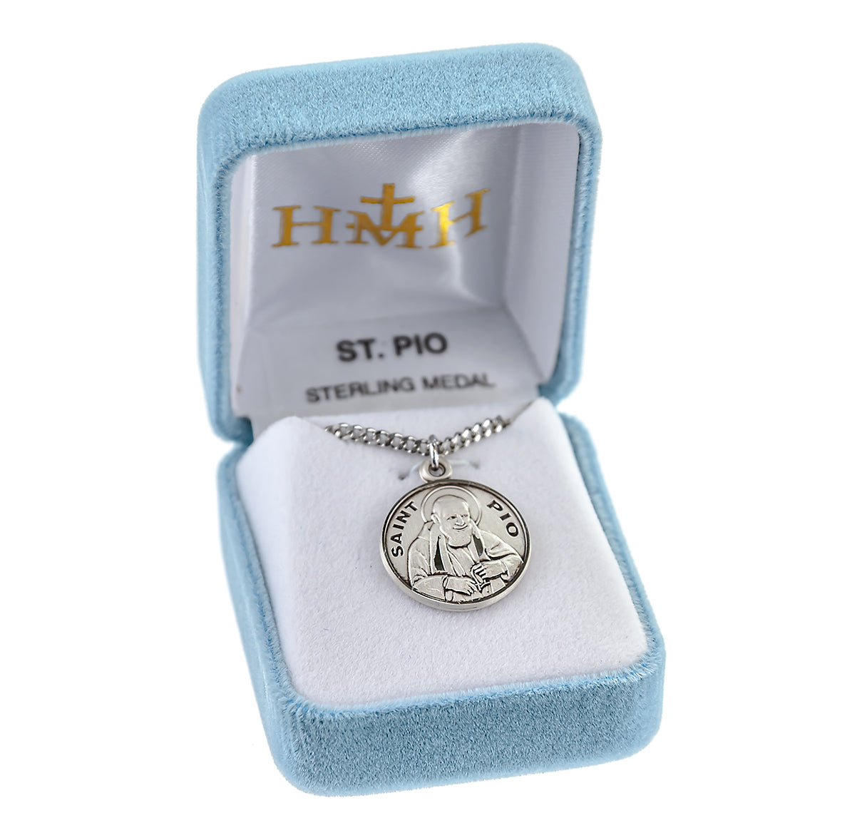 Patron Saint Pio Round Sterling Silver Medal